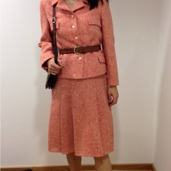 Vintage Tweed 2pc Skirt Suit/Pleated Skirt and Jacket/Made in Germany - Picture 2 of 3